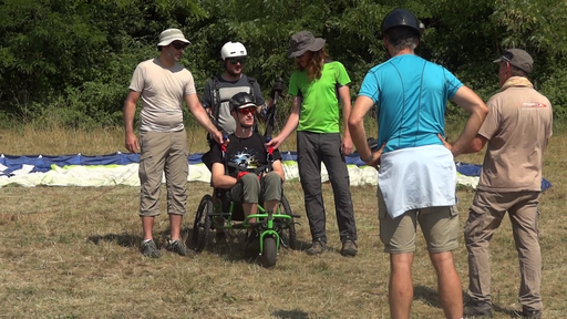 parapente biplace tandem fauteuil vol handicap formation qualification pilote